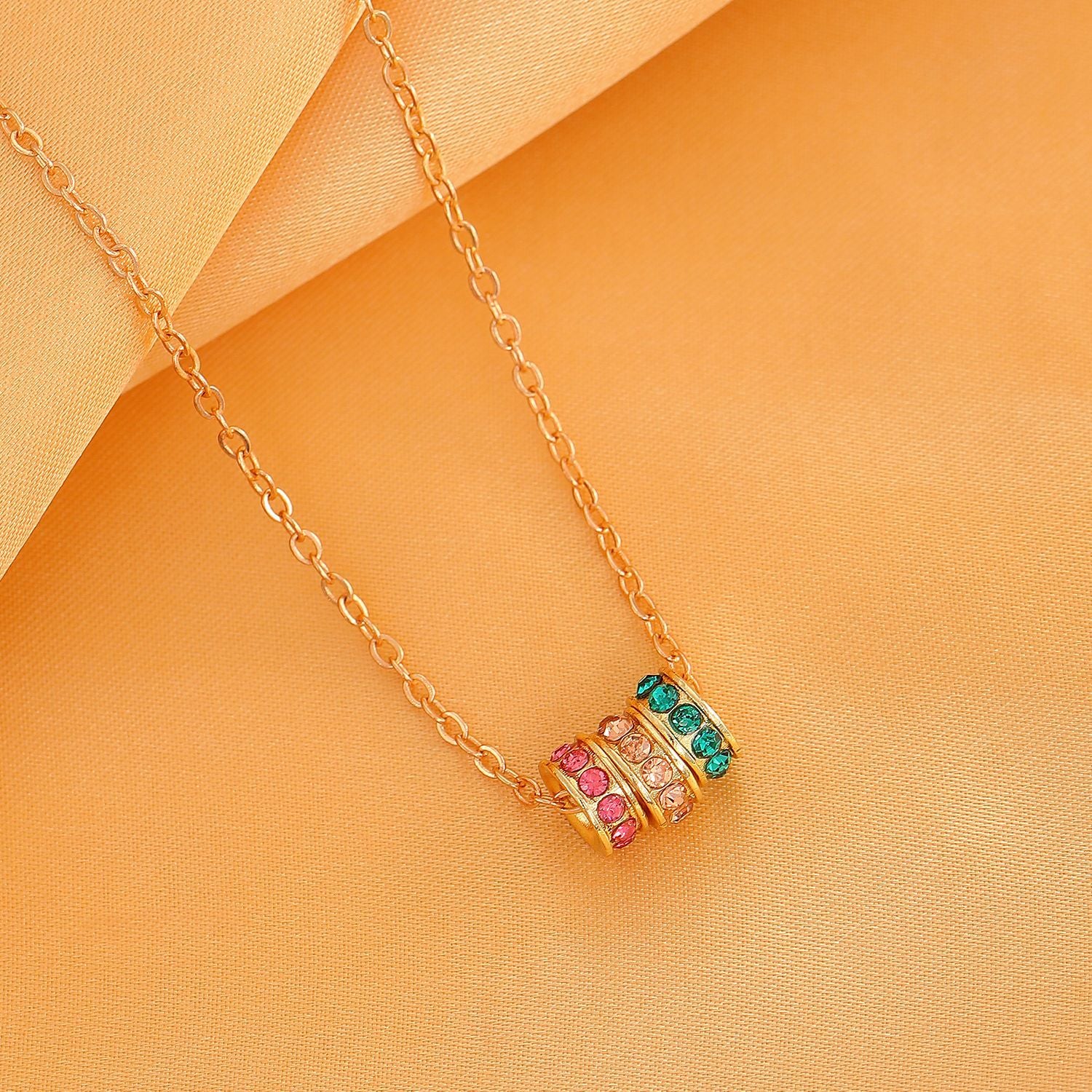 Wholesale Exquisite colorful zircon circle drop earrings